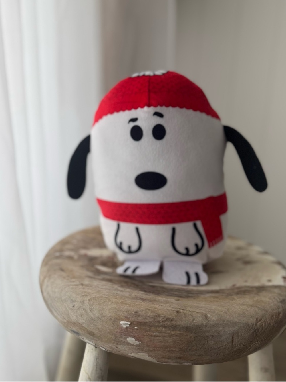 Peanuts Snoopy Squishy Plush Collectible Stuffed Animal Red Hat & Scarf